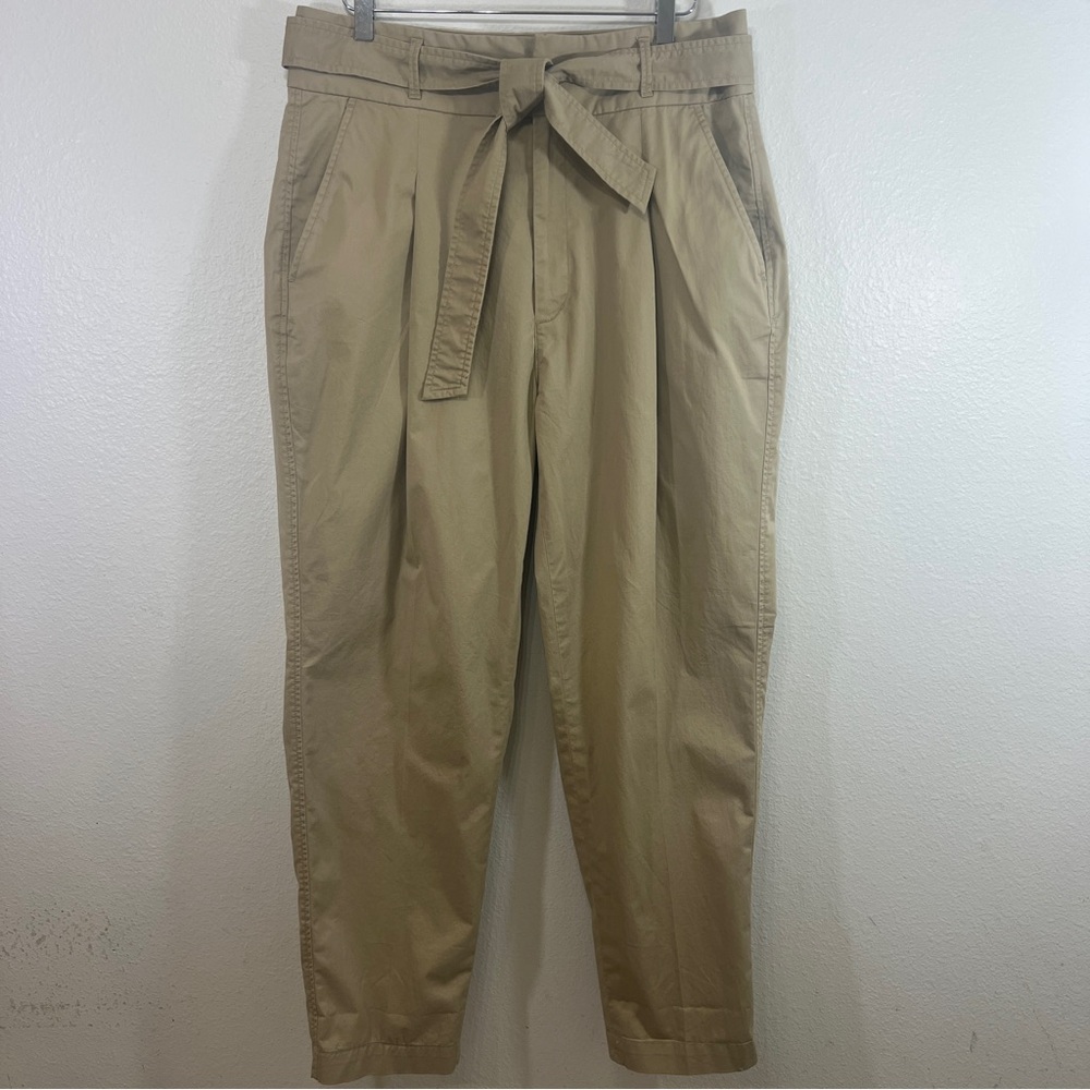 Polo Ralph Lauren Belted Pleated Khaki Tapered Trousers Women’s Size 12 NWT